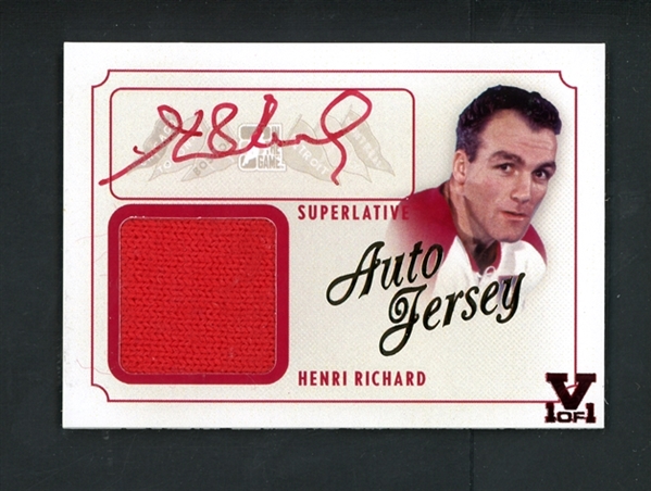 2013-14 Leaf In The Game Superlative Auto Jersey Gold #AJ-HR Henri Richard