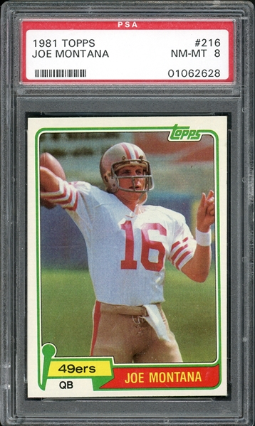 1981 Topps #216 Joe Montana PSA 8 NM - MT