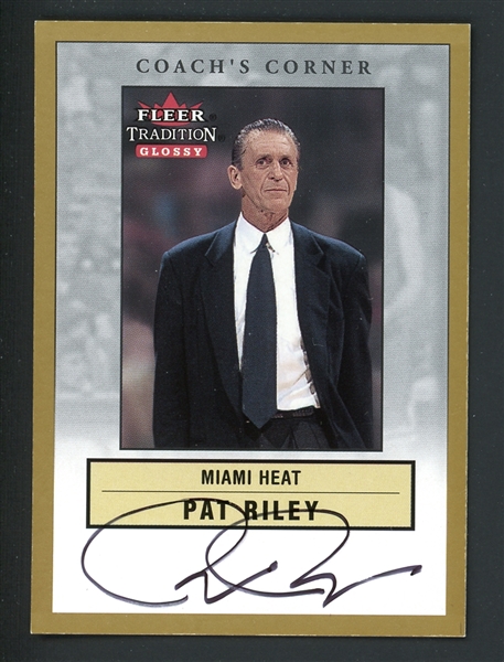 2000 Fleer Tradition Glossy Coachs Corner Pat Riley Autograph