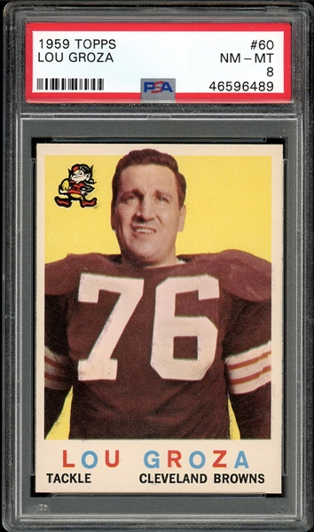 1959 Topps #60 Lou Groza PSA 8 NM-MT