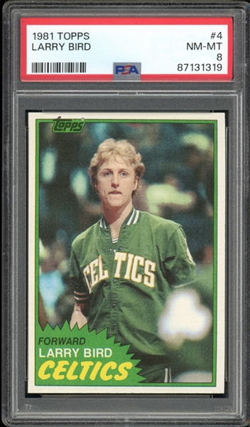 1981 Topps #4 Larry Bird PSA 8 NM-MT