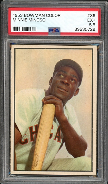 1953 Bowman Color #36 Minnie Minoso PSA 5.5 EX+