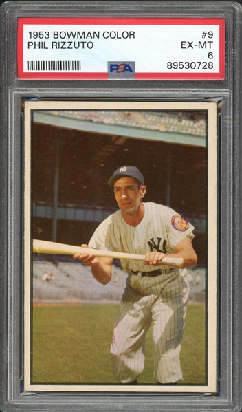 1953 Bowman Color #9 Phil Rizzuto PSA 6 EX-MT