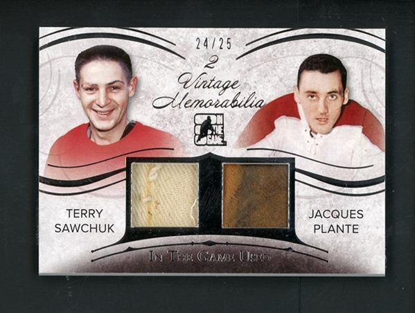 2015 Leaf In The Game Used Vintage Memorabilia (24/25) #VM2-04 Sawchuk/Plante