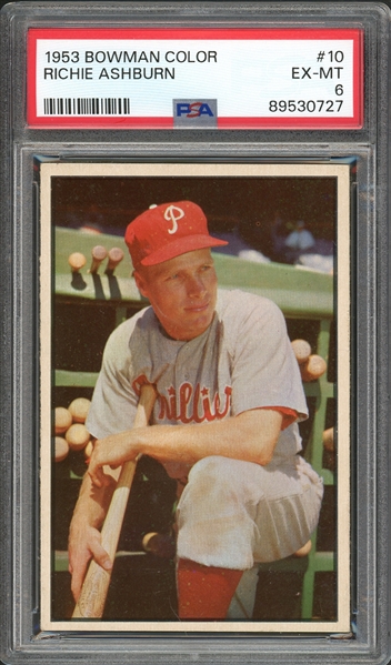 1953 Bowman Color #10 Richie Ashburn PSA 6 EX-MT