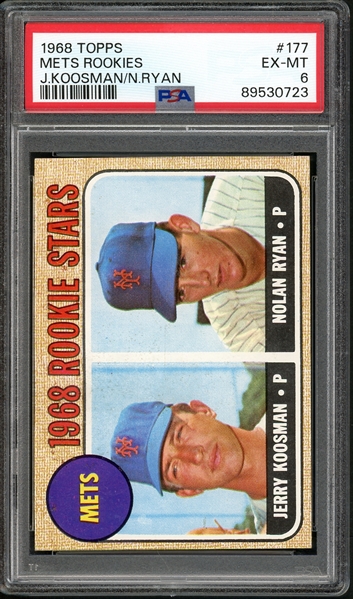 1968 Topps #177 Mets Rookies Nolan Ryan PSA 6 EX-MT
