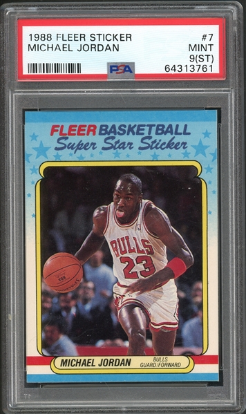 1988 Fleer Stickers #7 Michael Jordan PSA 9 MINT ST