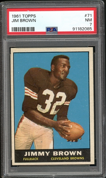 1961 Topps #71 Jim Brown PSA 7 NM