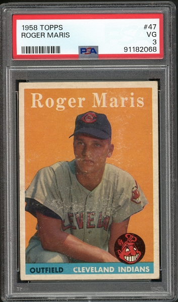 1958 Topps #47 Roger Maris PSA 3 VG