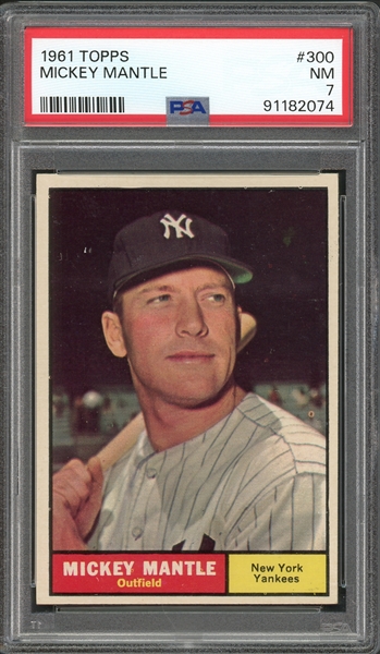 1961 Topps #300 Mickey Mantle PSA 7 NM