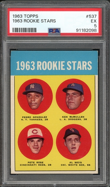 1963 Topps #537 Rookie Stars Pete Rose PSA 5 EX