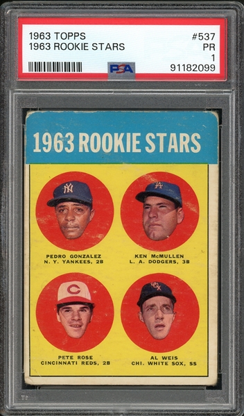 1963 Topps #537 Rookie Stars Pete Rose PSA 1 PR