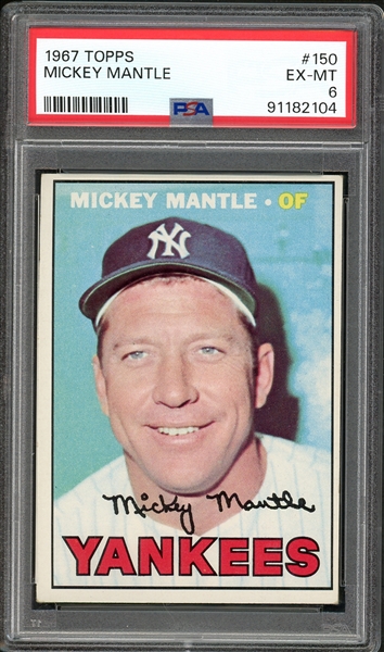 1967 Topps #150 Mickey Mantle PSA 6 EX-MT