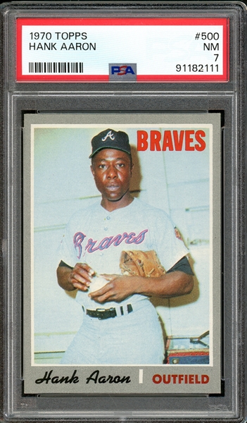 1970 Topps #500 Hank Aaron PSA 7 NM