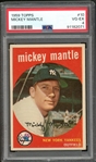 1959 Topps #10 Mickey Mantle PSA 4 VG-EX