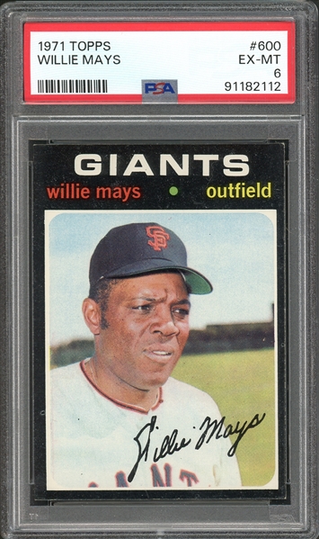 1971 Topps #600 Willie Mays PSA 6 EX-MT