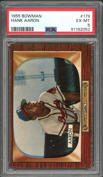 1955 Bowman #179 Hank Aaron PSA 6 EX-MT