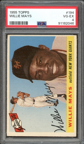 1955 Topps #194 Willie Mays PSA 4 VG-EX