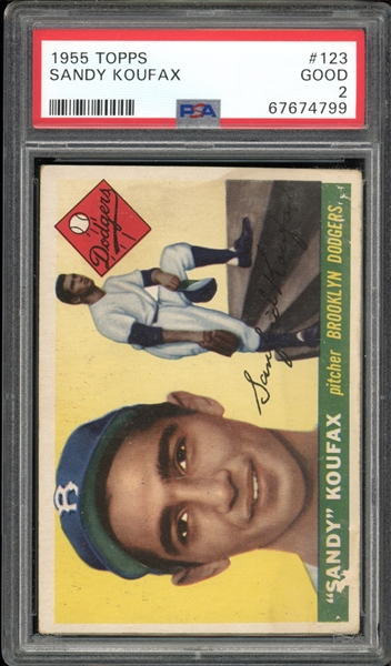 1955 Topps #123 Sandy Koufax PSA 2 GOOD