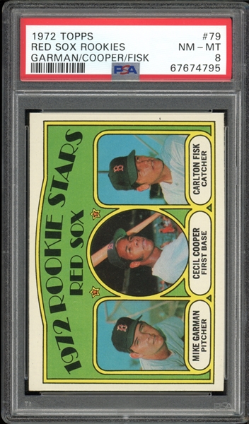 1972 Topps #79 Red Sox Rookies Carlton Fisk PSA 8 NM-MT