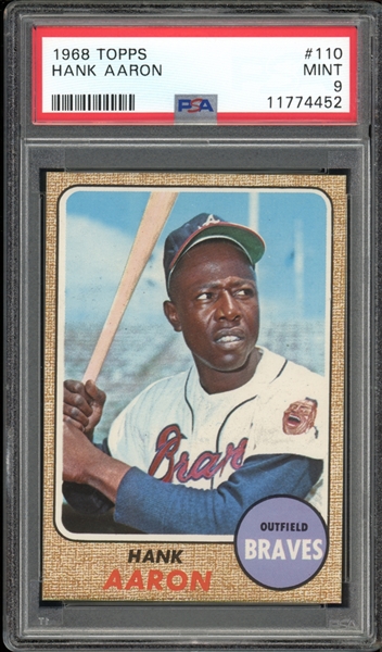 1968 Topps #110 Hank Aaron PSA 9 MINT