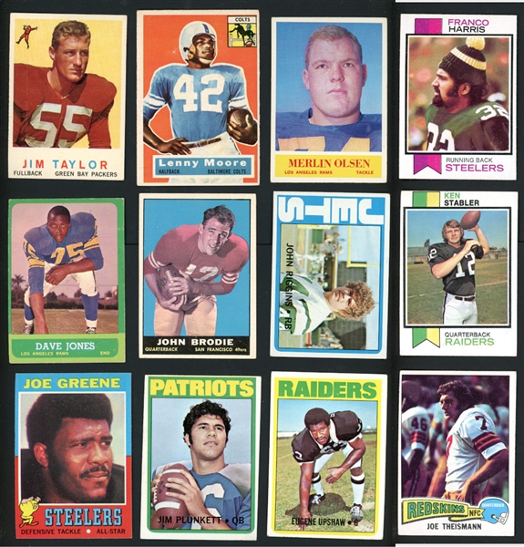 1955-89 Football Rookie Card Shoebox Lot With Stars And HOFers