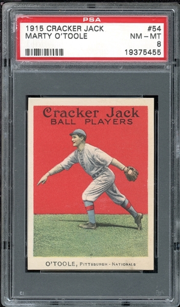 1915 Cracker Jack #54 Marty OToole PSA 8 NM-MT