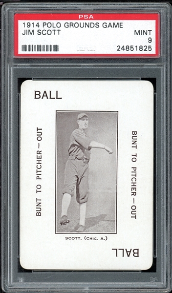 1914 Polo Grounds Game Jim Scott PSA 9 MINT