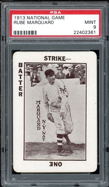 1913 National Game Rube Marquard PSA 9 MINT