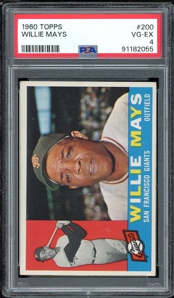 1960 Topps #200 Willie Mays PSA 4 VG-EX