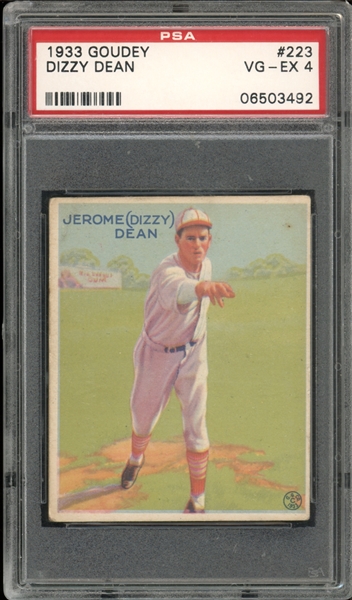 1933 Goudey #223 Dizzy Dean PSA 4 VG-EX