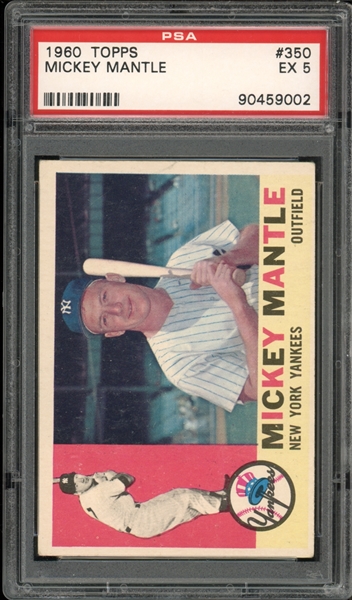 1960 Topps #350 Mickey Mantle PSA 5 EX