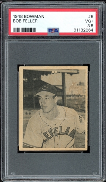 1948 Bowman #5 Bob Feller PSA 3.5 VG+