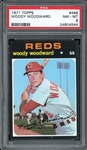 1971 Topps #496 Woody Woodward PSA 8 NM-MT