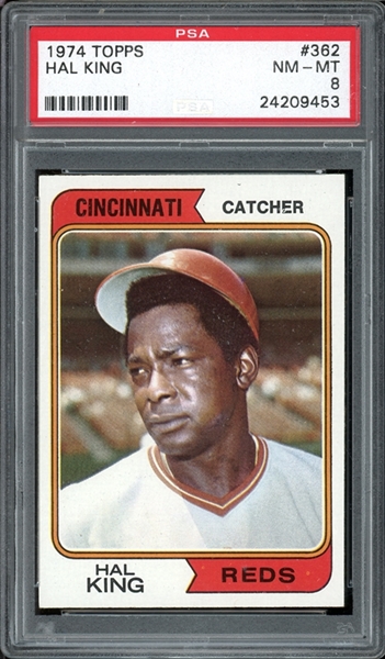 1974 Topps #362 Hal King PSA 8 NM-MT