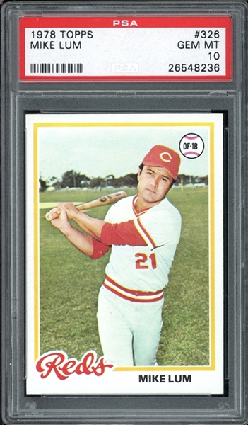 1978 Topps #326 Mike Lum PSA 10 GEM MINT