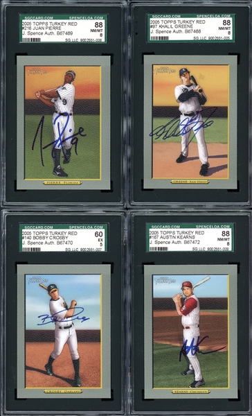 2005 Topps Turkey Red Autograph Lot Of Four (4) SGC Graded JSA Authenticated