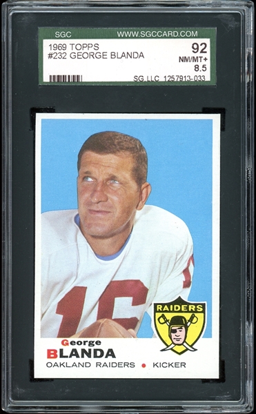 1969 Topps #232 George Blanda SGC 8.5 NM-MT+