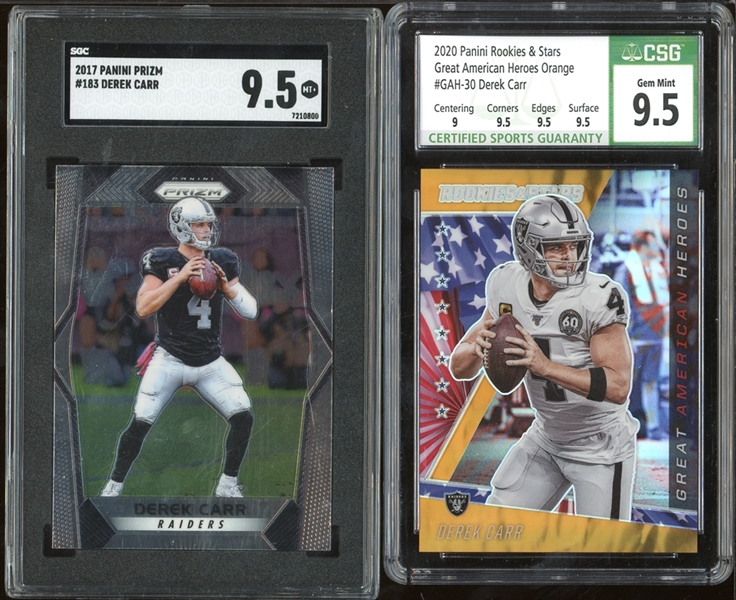 Derek Carr Graded Lot Of 2