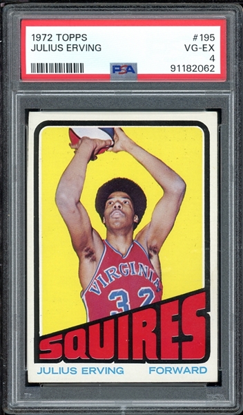 1972 Topps #195 Julius Erving PSA 4 VG-EX