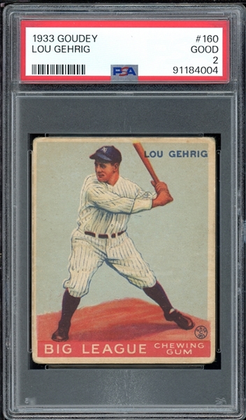 1933 Goudey #160 Lou Gehrig PSA 2 GOOD