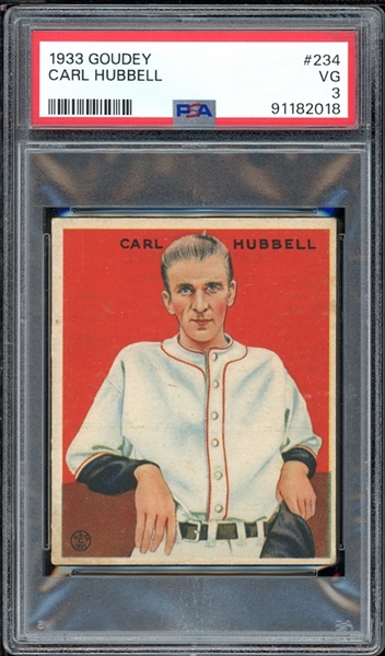 1933 Goudey #234 Carl Hubbell PSA 3 VG