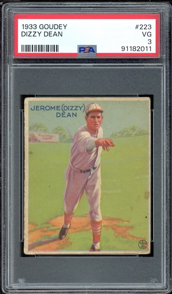 1933 Goudey #223 Dizzy Dean PSA 3 VG