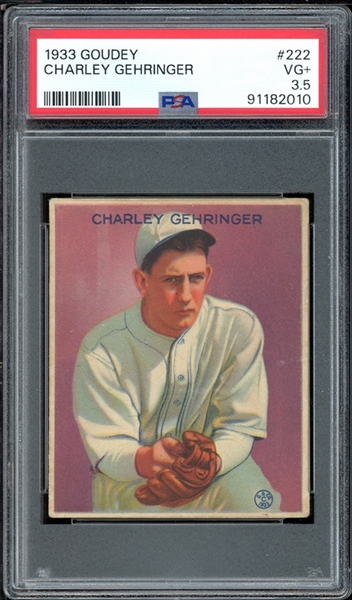 1933 Goudey #222 Charley Gehringer PSA 3.5 VG+