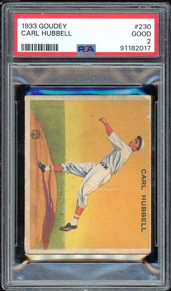 1933 Goudey #230 Carl Hubbell PSA 2 GOOD