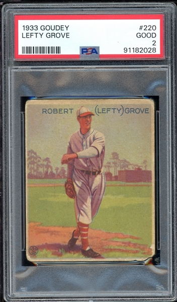 1933 Goudey #220 Lefty Grove PSA 2 GOOD