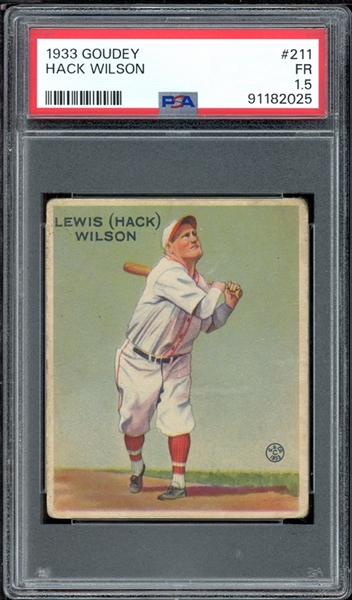 1933 Goudey #211 Hack Wilson PSA 1.5 FAIR