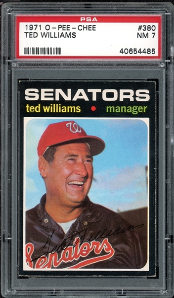 1971 O-Pee-Chee #380 Ted Williams PSA 7 NM