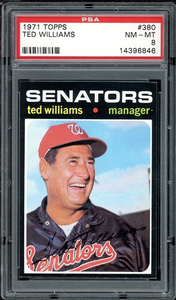 1971 Topps #380 Ted Williams PSA 8 NM-MT