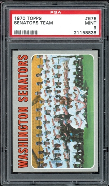 1970 Topps #676 Senators Team PSA 9 MINT